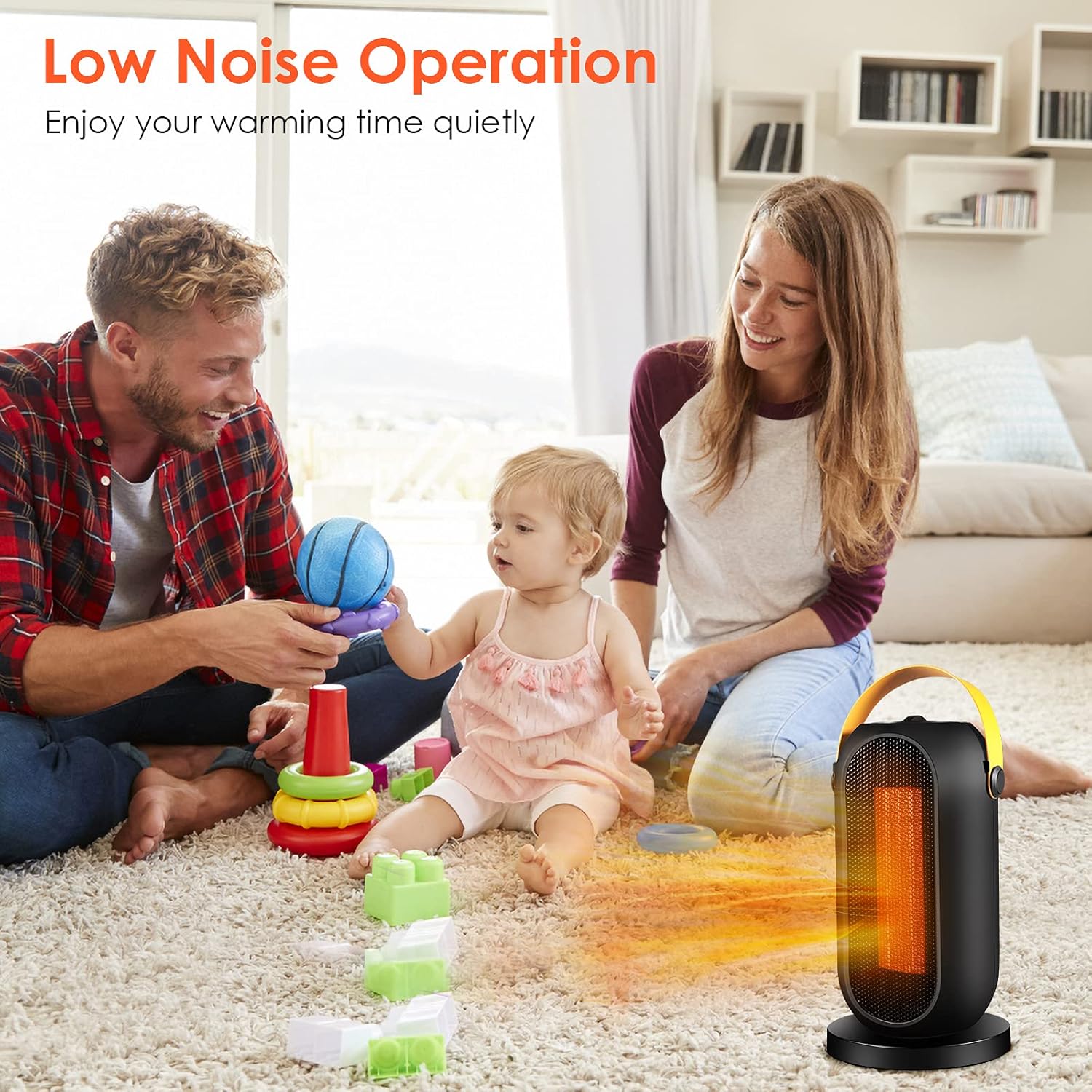 1200W 600W PTC Ceramic Electric Heater with 4 Heat Settings B5426