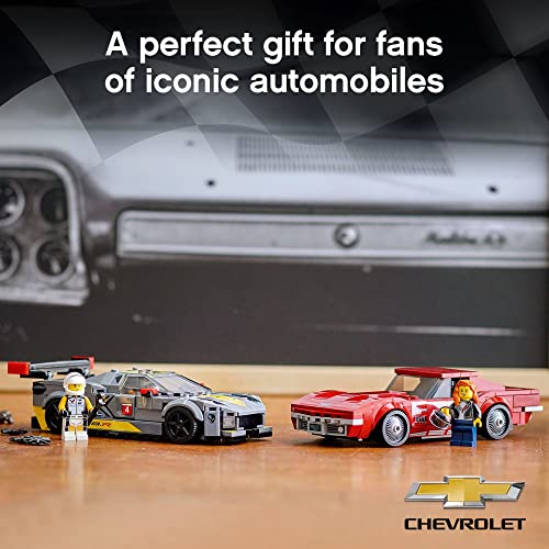 Chevrolet Corvette C8.R Race Car and 1969 Chevrolet Corvette Building Kit (512 Pieces) W2730