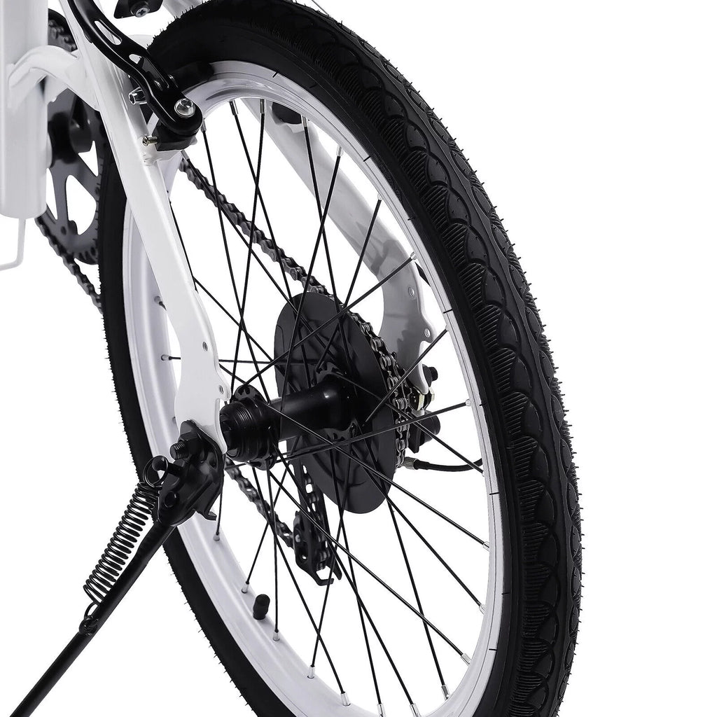 White 20 Inch 7 Speed Folding Bicycle U63288