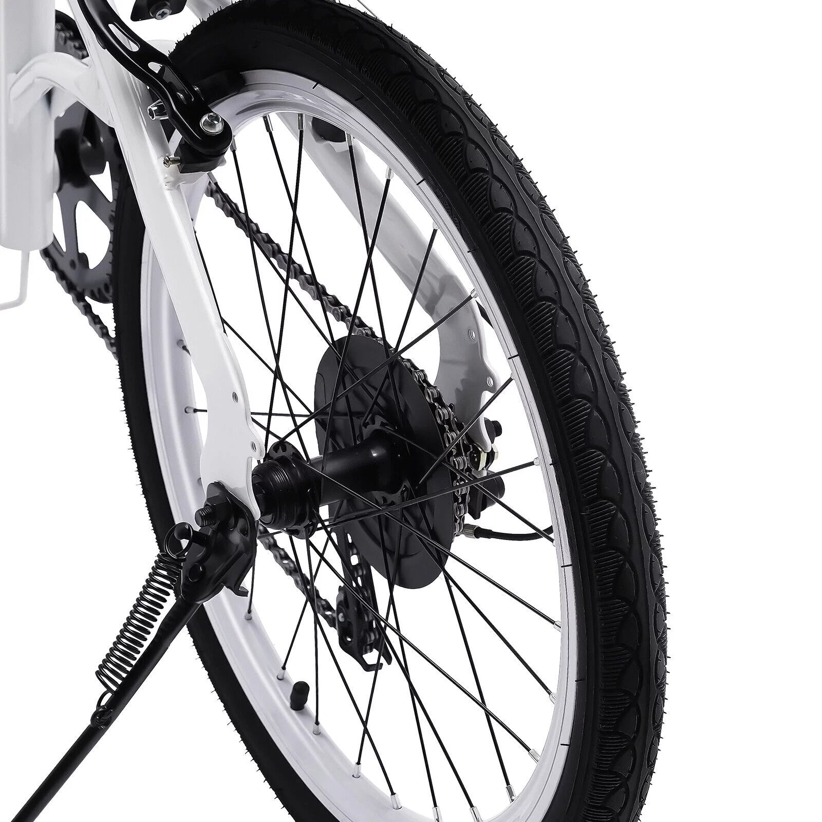 White 20 Inch 7 Speed Folding Bicycle U63288