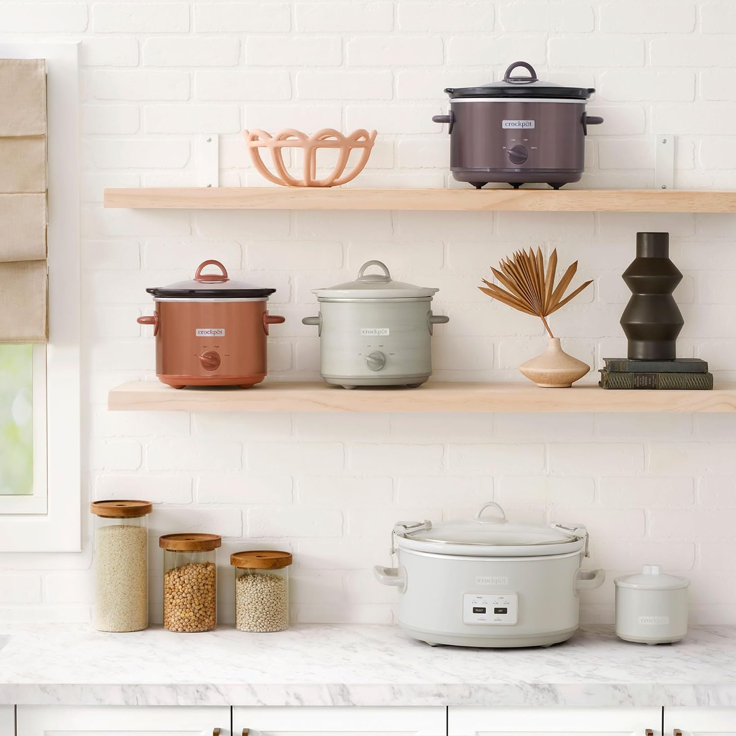 3 Quarts Manual Slow Cooker with Removable Stoneware Bowl Z76616