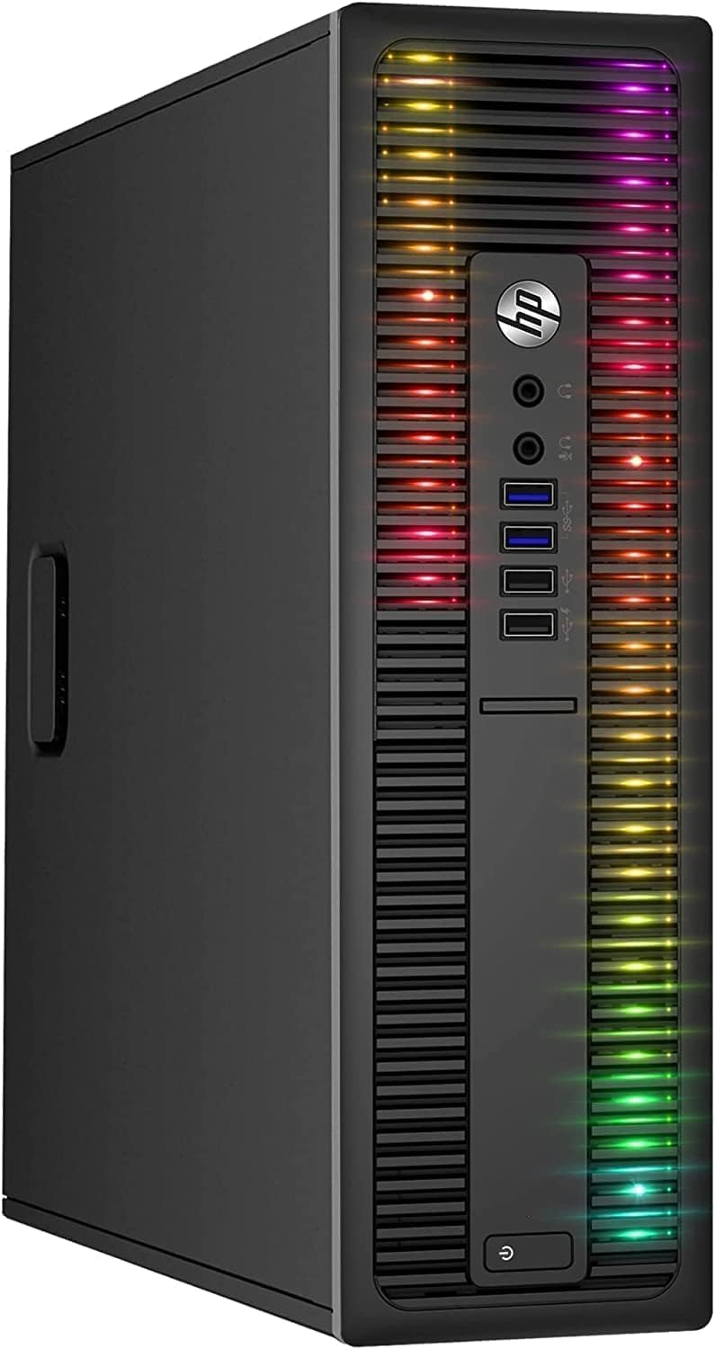 Desktop RGB Lights Computer AMD A-Series Processor Windows 10 Pro 64-bit Wi-Fi Gaming PC Keyboard Mouse Renewed 8 GB RAM 256 GB SSD W335