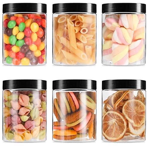 6 Pack 8 oz Clear Plastic Jars with Lids M1737