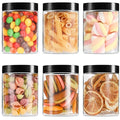 6 Pack 8 oz Clear Plastic Jars with Lids M1737