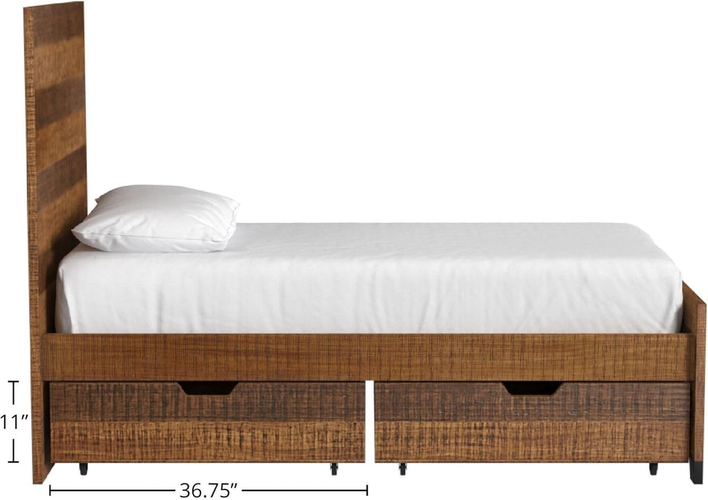 37" Wide Under Bed Wood Storage Drawer Brown (2 Pc) A6013