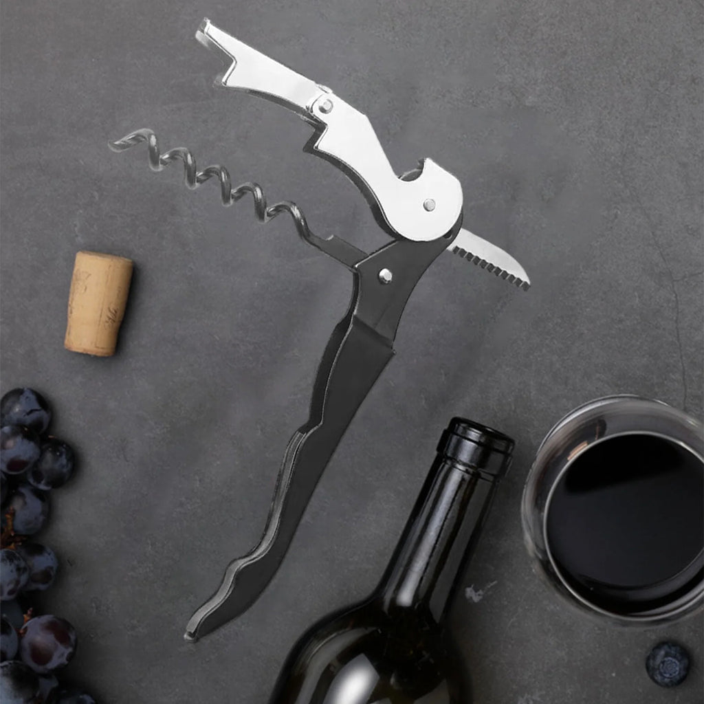 Manual Bottle Opener Double Hinged with Foil Cutter B897979