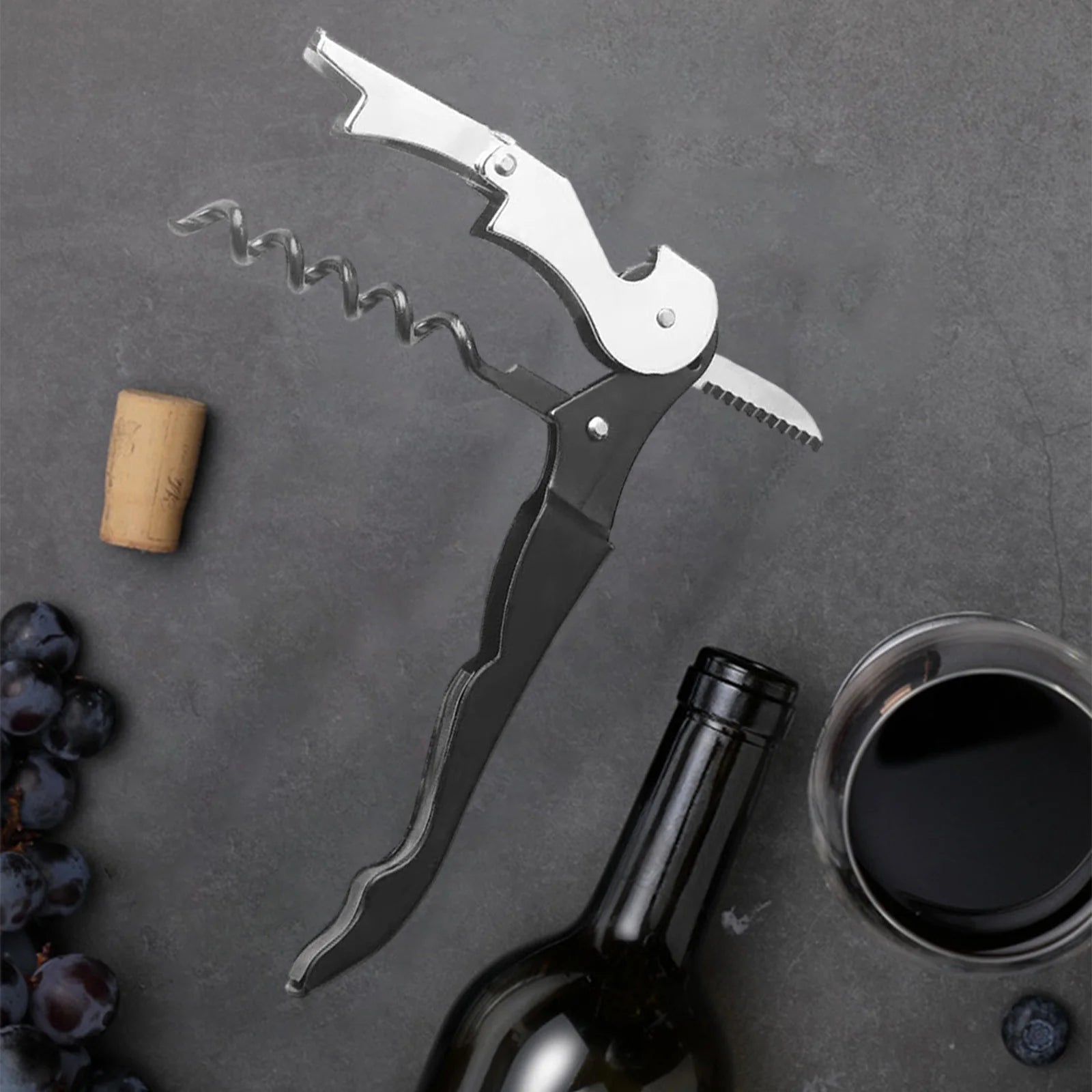 Manual Bottle Opener Double Hinged with Foil Cutter B897979