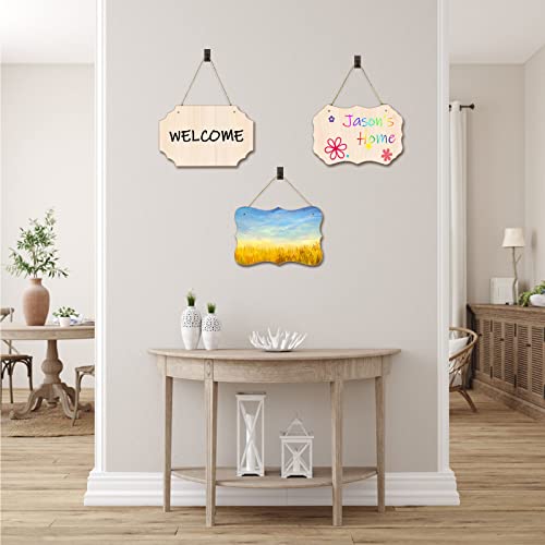 12 Pcs Unfinished Wood Rectangle Slices Plaque, 8.8 x 5.7 Inches Z753