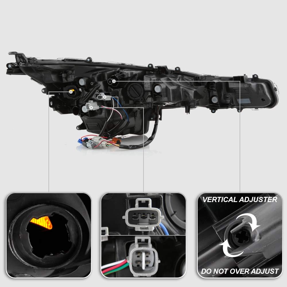 Black LED Projector Headlights Set Left+Right F354