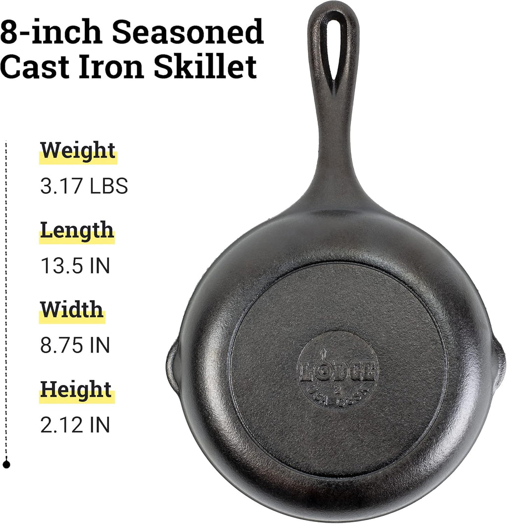 8 in Pre-seasoned Cast Iron Skillet V79592