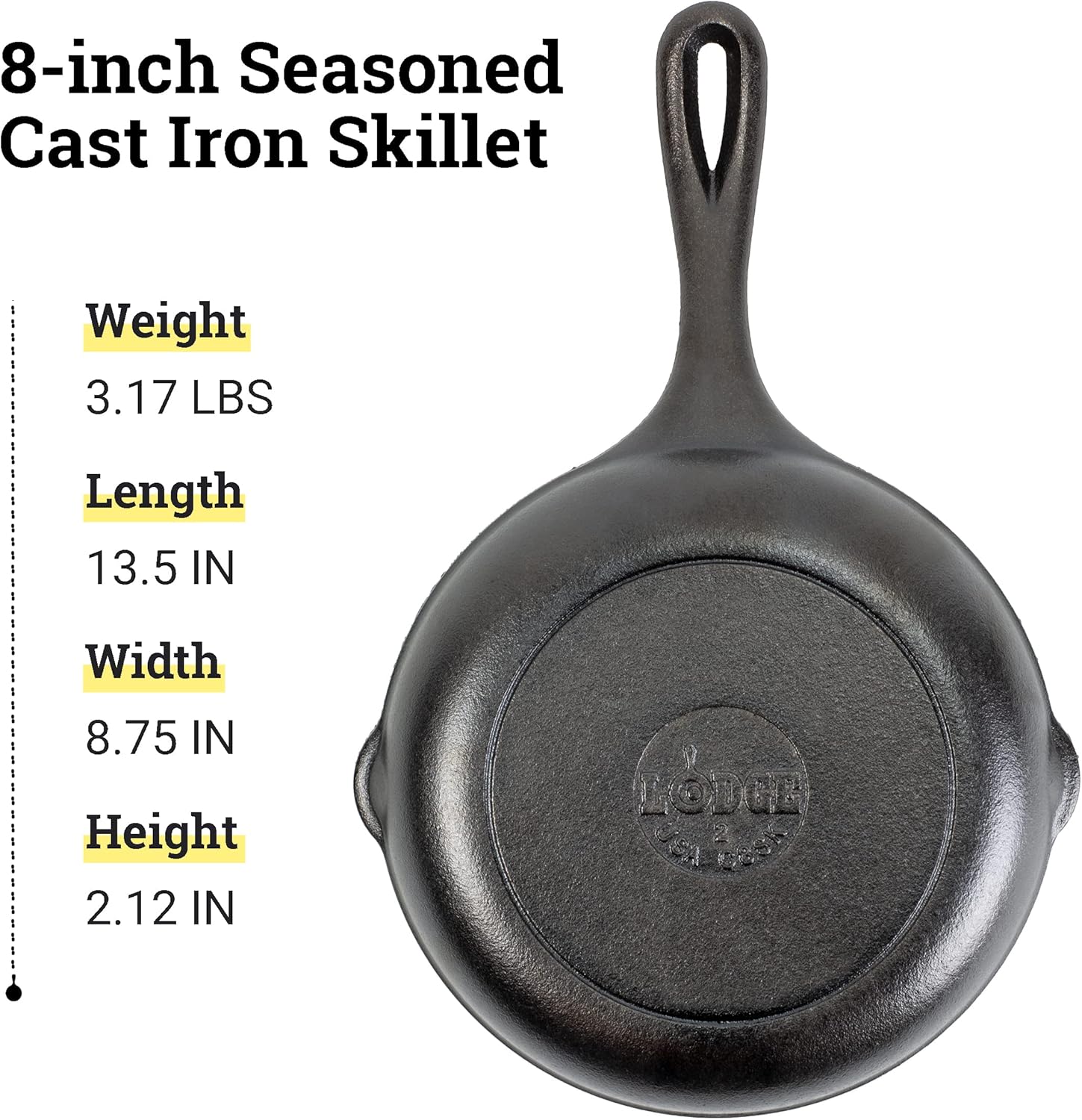 8 in Pre-seasoned Cast Iron Skillet V79592