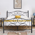 Black Full Size Metal Platform Bed Frame with Headboard and Footboard V54044