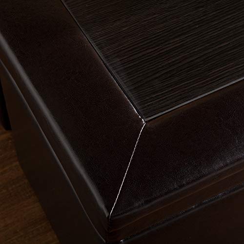 Dark Chocolate Nesting Coffee Table and Storage Ottomans Set H559