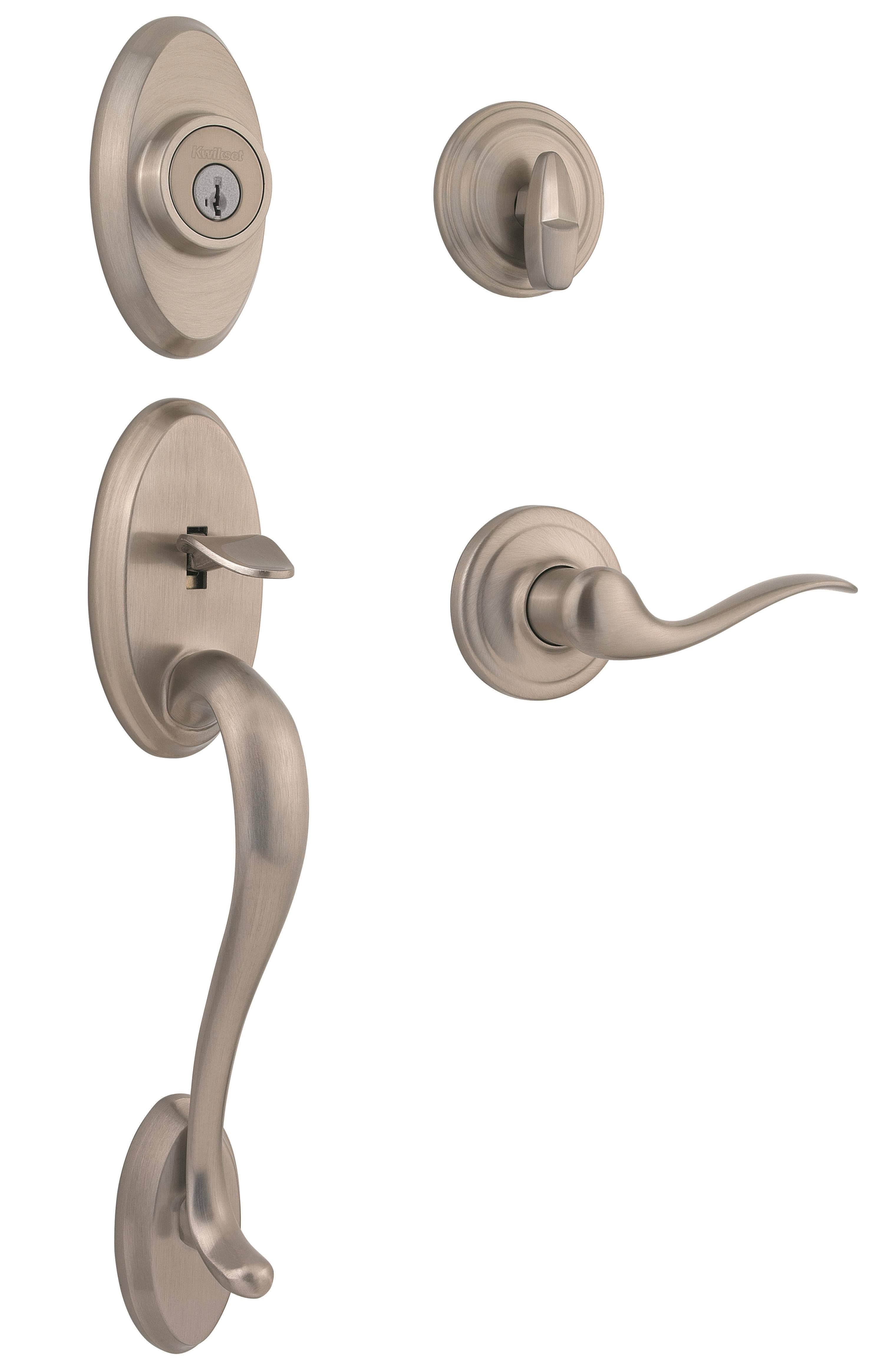 Satin Nickel Single-Lock Keyed Entry Door Handleset J5134