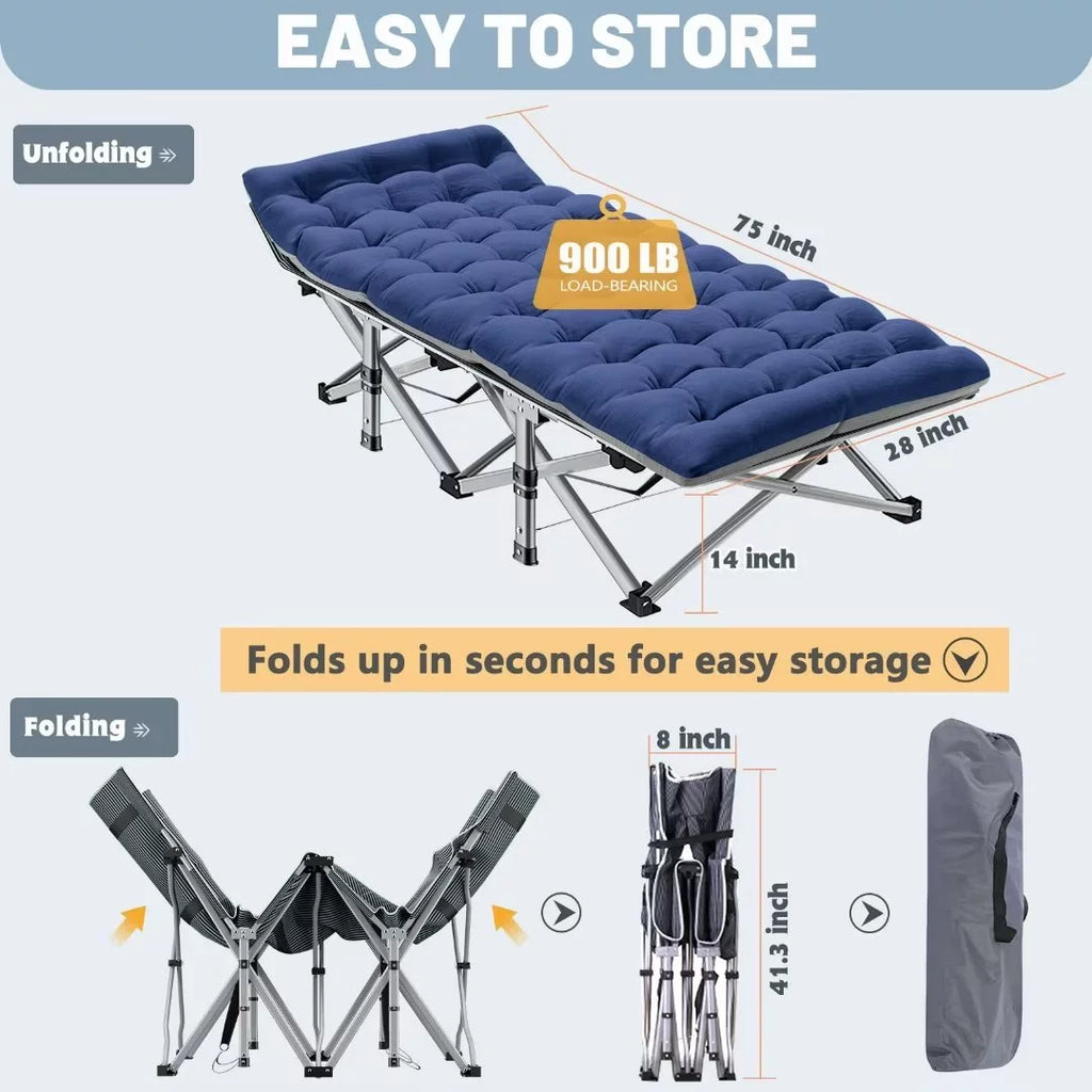 2 Pack Folding Camping Cot with Carry Bag M442553