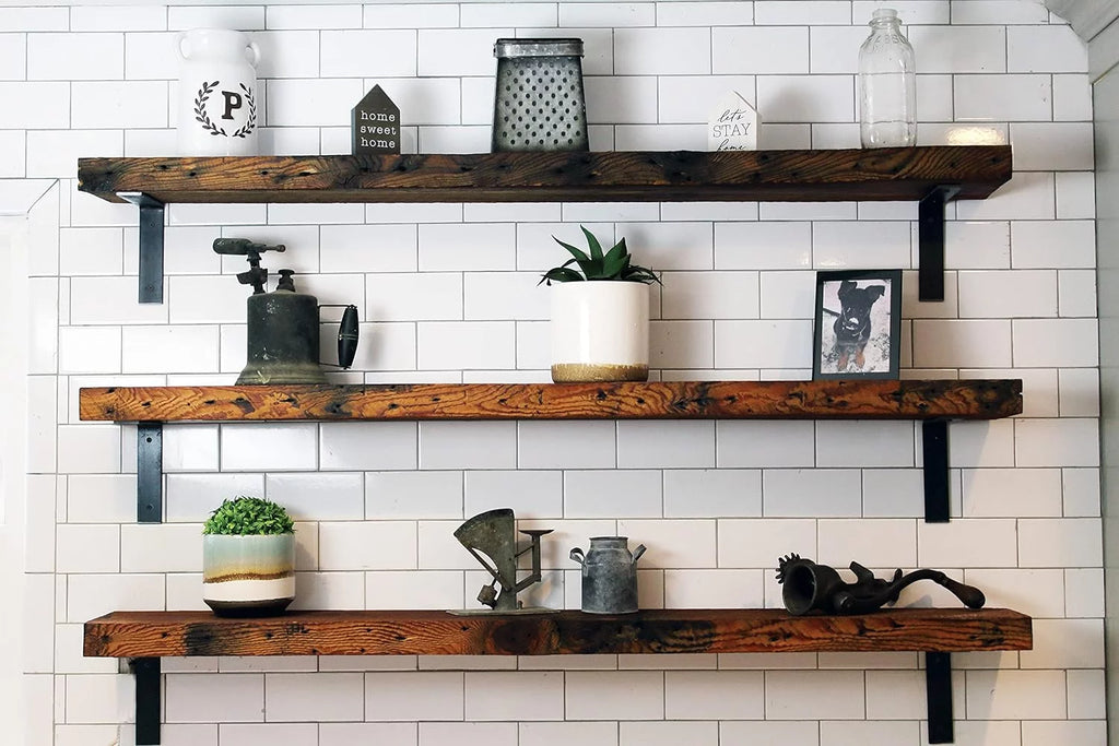 Reclaimed Wood Mantel Shelf, 66" L X 8" D, 2" Thickness O44768