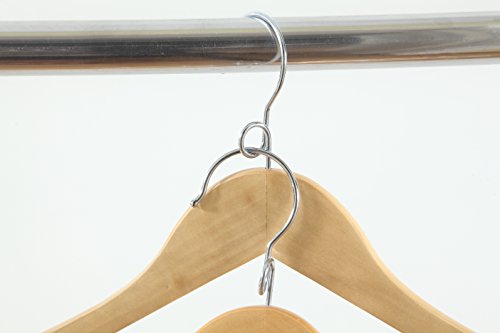 Natural Wooden Hangers 50 Pack with Pants Bar G133