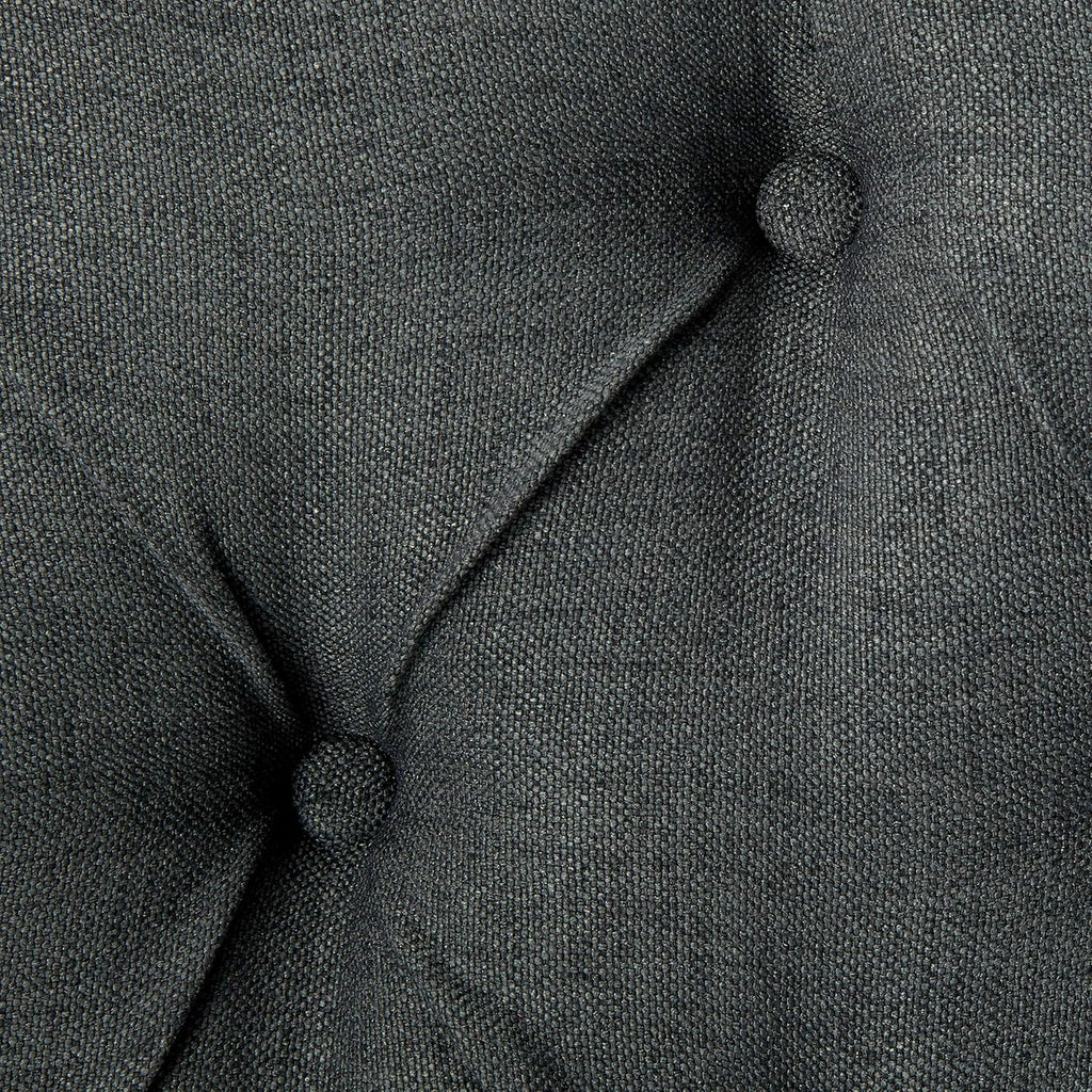 Queen Dark Gray Black Tufted Fabric Headboard B190