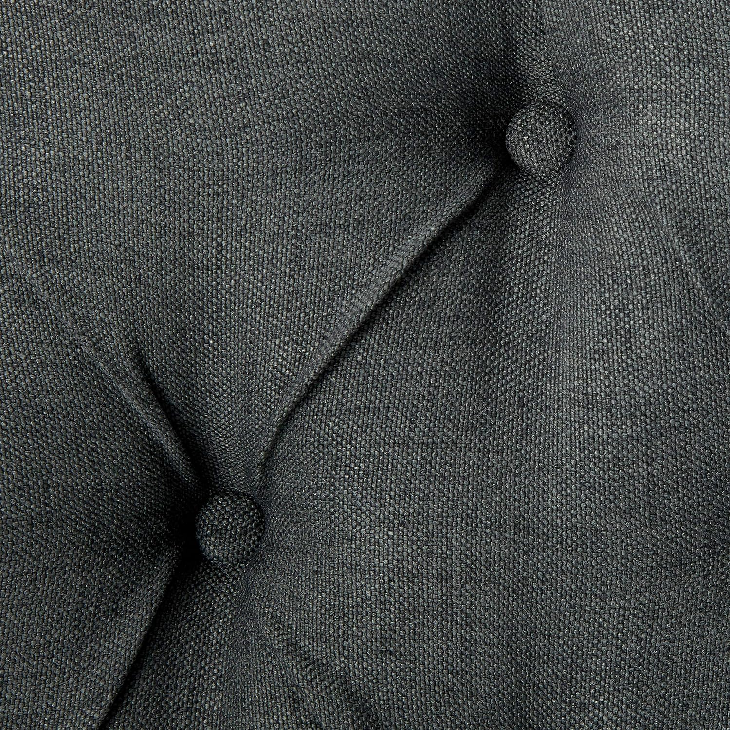 Queen Dark Gray Black Tufted Fabric Headboard B190