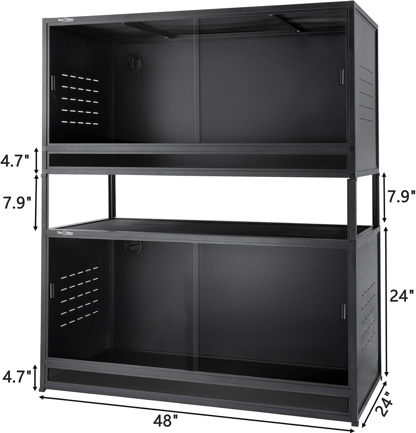 PVC Reptile Enclosure 48"x24"x24" 120 Gallon Large Tank with Sliding Tempered Glass Doors T6049