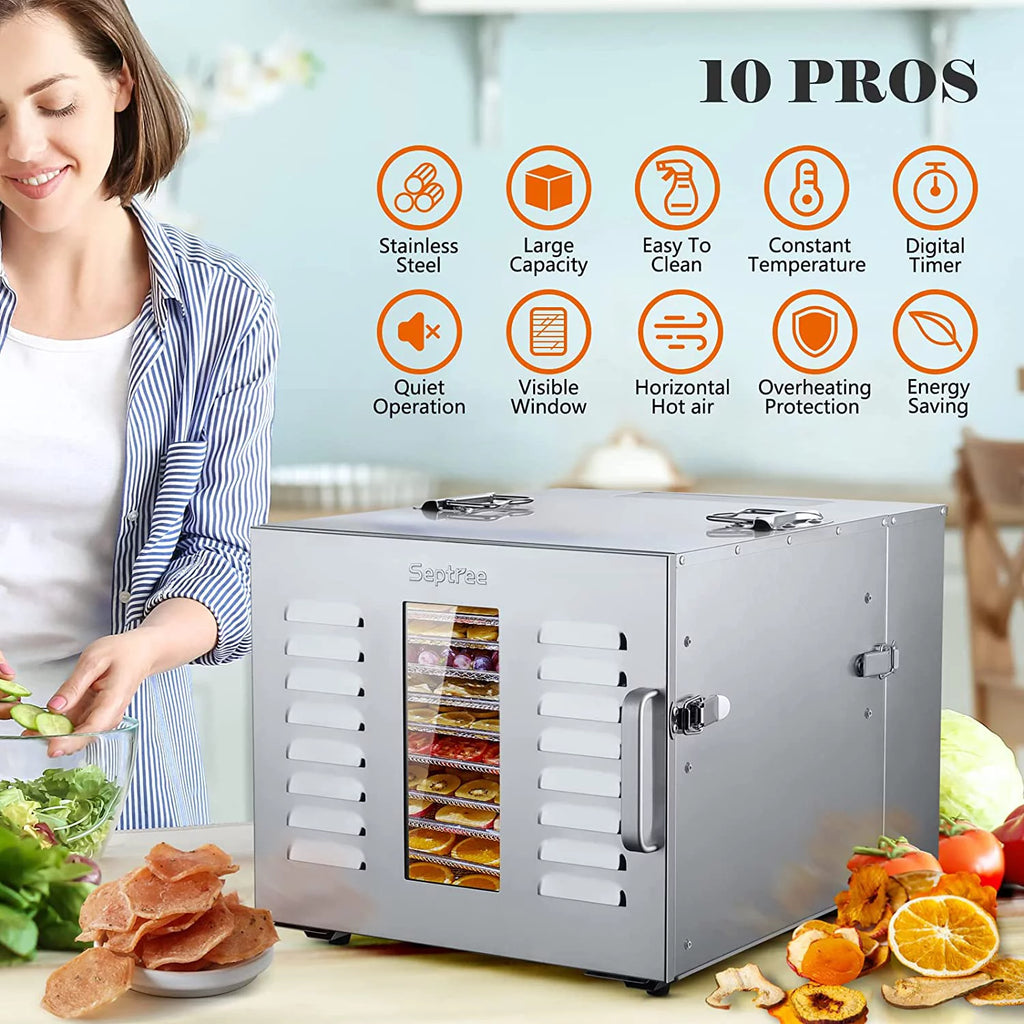 10 Trays Stainless Steel Food Dehydrator S90374