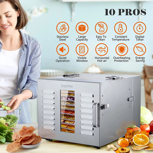 10 Trays Stainless Steel Food Dehydrator S90374