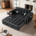3 in 1 Sleeper Sofa Bed with Side Table, Orange G97058
