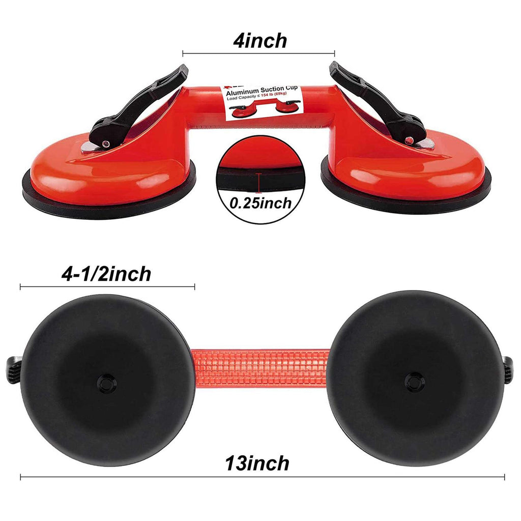 Floor Gap Fixer Tool with Double Aluminum Suction Cup, Rubber Mallet and Foam F16475