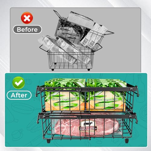 Expandable Stackable Freezer Baskets, 4 PCS, White G6773