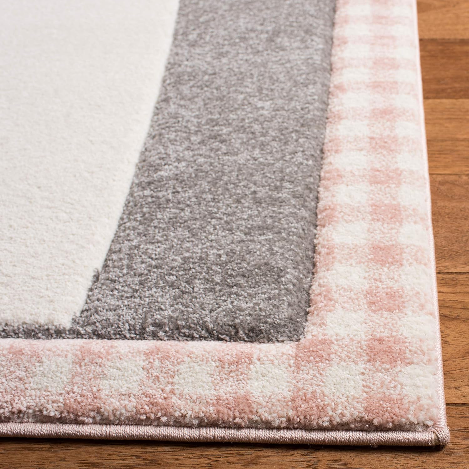 Pink & Grey Cat Design Runner Rug U16297