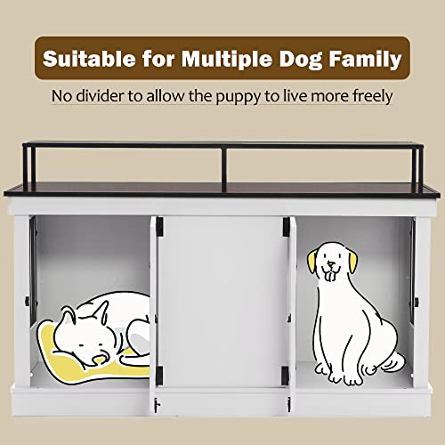 Large Wooden Dog Crate with Double Doors (Brown) K461