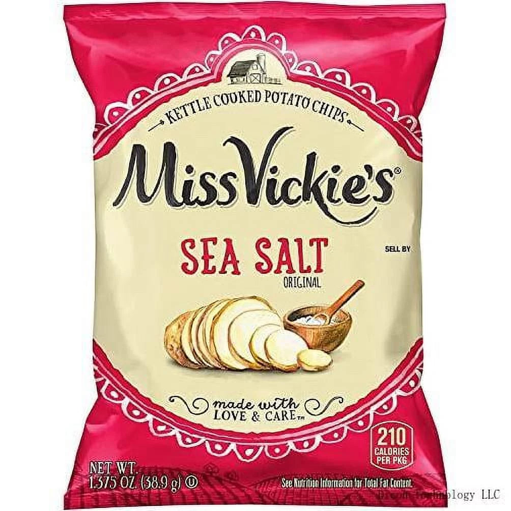 Sea Salt Kettle Cooked Potato Chips 1.375 Oz Bags Pack Of 16 X73135
