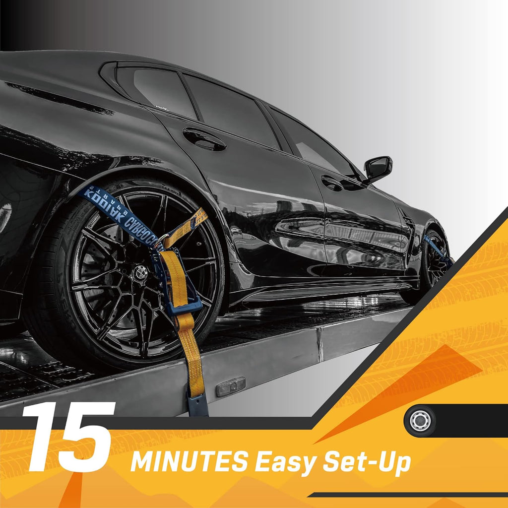 4 Pack Ratchet Car Tie Down Strap with Flat Hooks 2" x 144'' Heavy Duty 10,000lbs Min Break Strength Tire Straps T196627