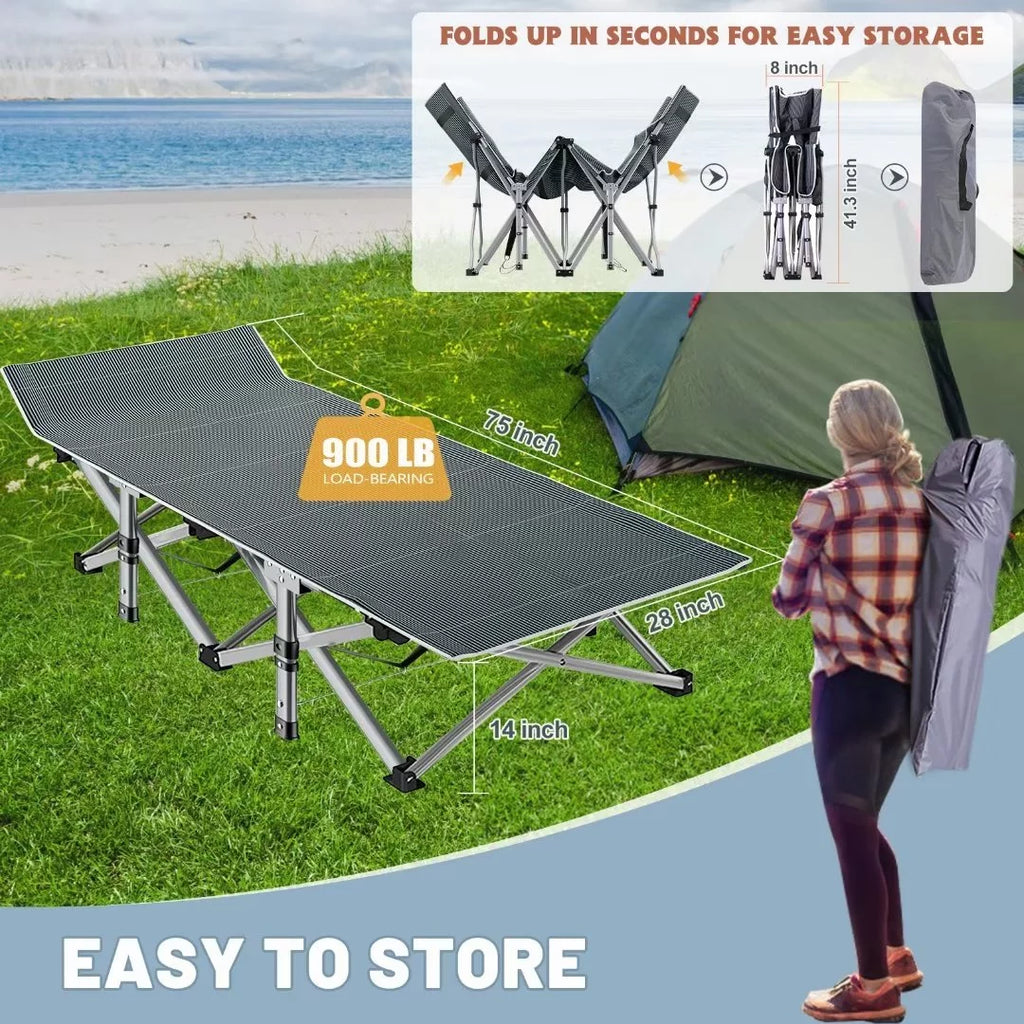 2 Pack Folding Camping Cot with Carry Bag M442553