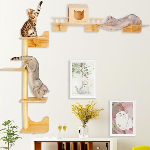 Cat Wall Shelves with 3 Steps V60958