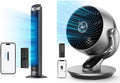 90° Oscillating Quiet Bladeless Tower Fan and 13" Table Fan Bundle with Remote K352