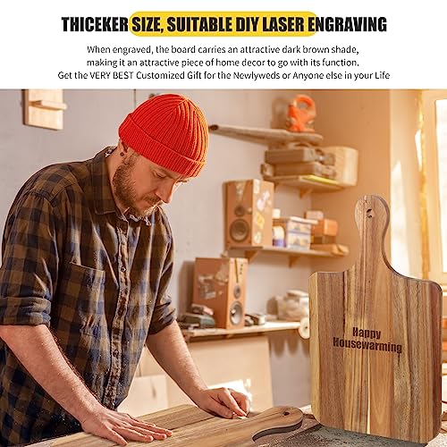 6 Pcs Acacia Wood Cutting Board with Handles G364108