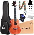 Solid Mahogany 23 Inch Concert Ukulele Starter Bundle Kit with Gig Bag Strap L536044