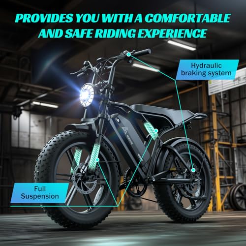 20" Fat Tire All-Terrain Electric Bike 1500W Peak 48V 15/25AH S282600