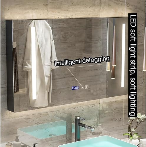 Solid Wood Wall Mounted Bathroom Vanity with Sink and LED Mirror (Single Sink 36") G878229