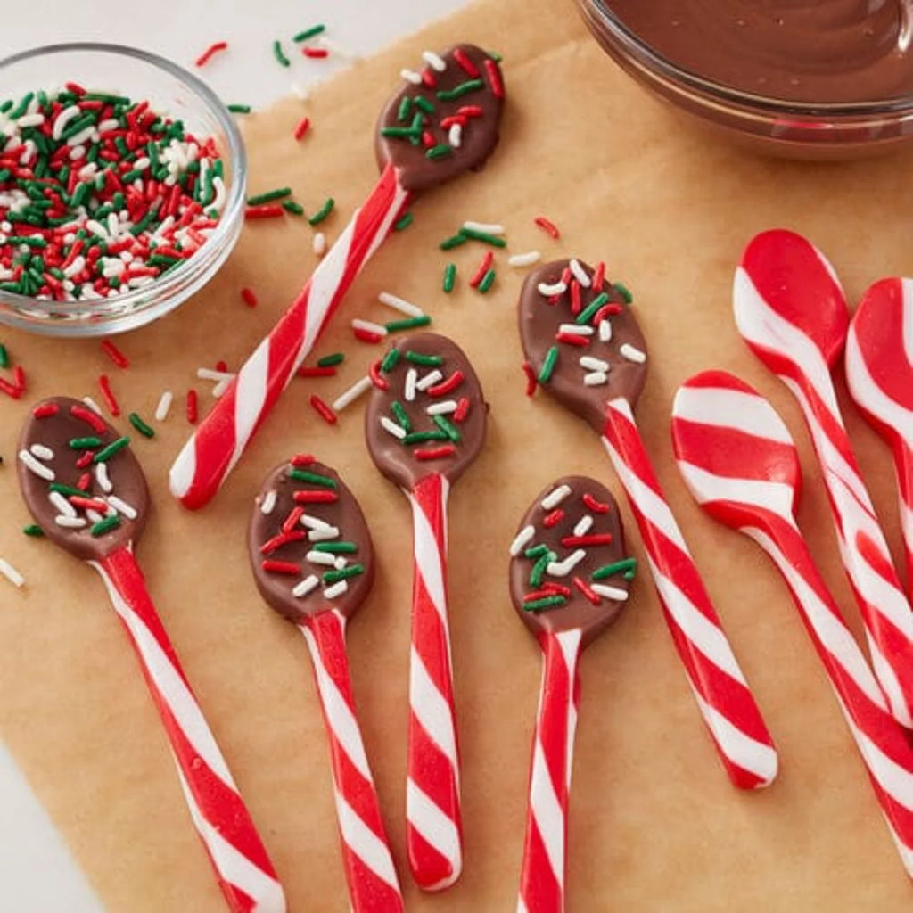 48ct Peppermint Hard Candy Spoons with Storage Carrier M111478