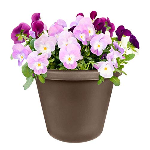 24 Inch Round Slate Blue Plastic Planter O954410