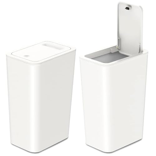 2 Pack 15L 4 Gallon Plastic Trash Can with Press Top Lid P882999