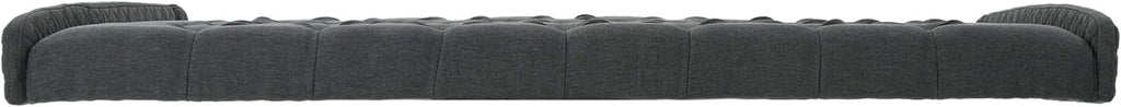 Queen Dark Gray Black Tufted Fabric Headboard B190