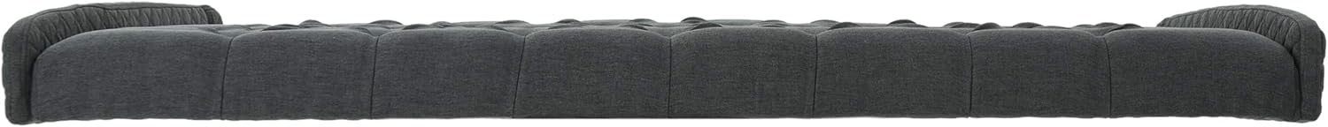 Queen Dark Gray Black Tufted Fabric Headboard B190