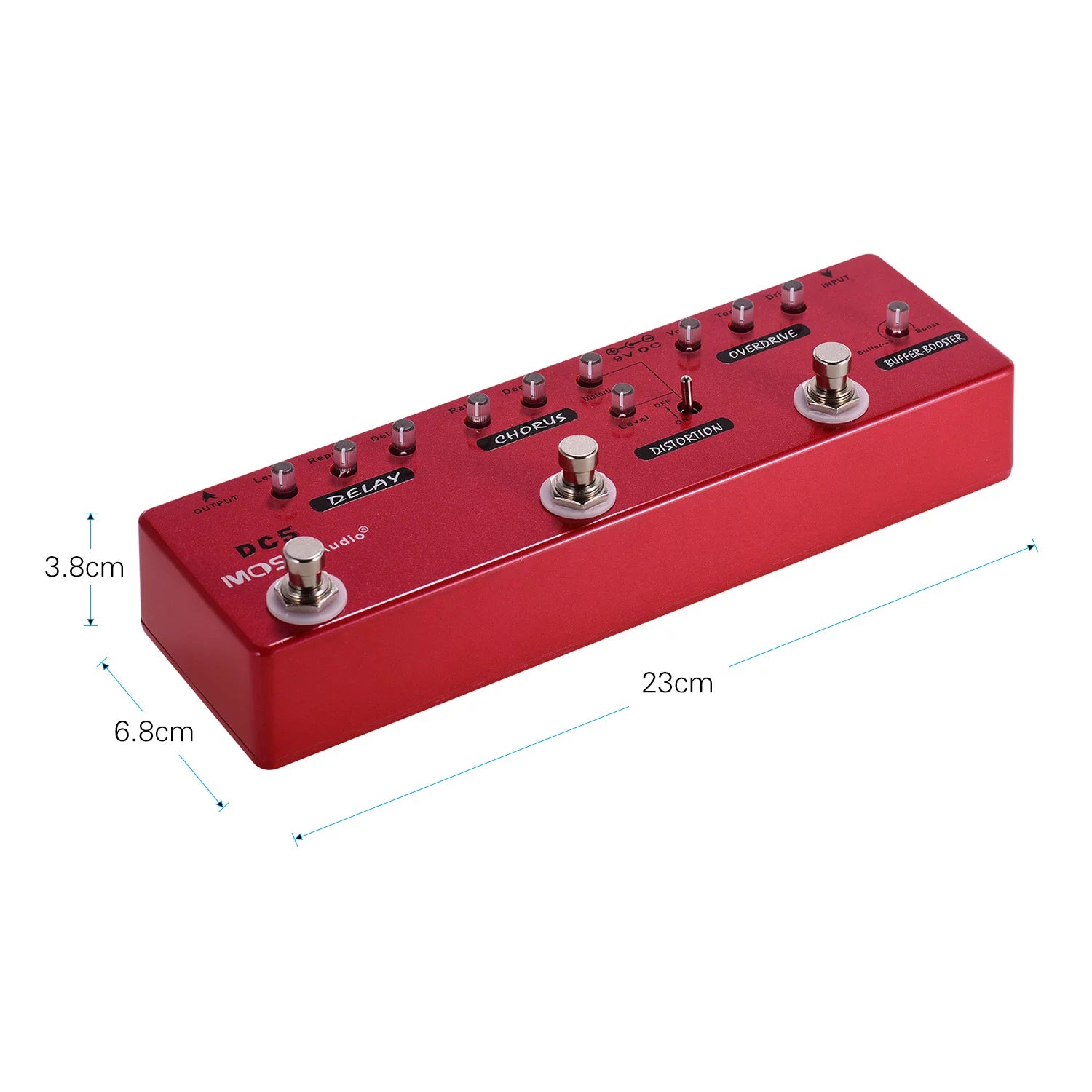 6-in-1 Multi-Effects Guitar Pedal with Delay, Chorus, Distortion, Overdrive, Booster, Buffer V724585