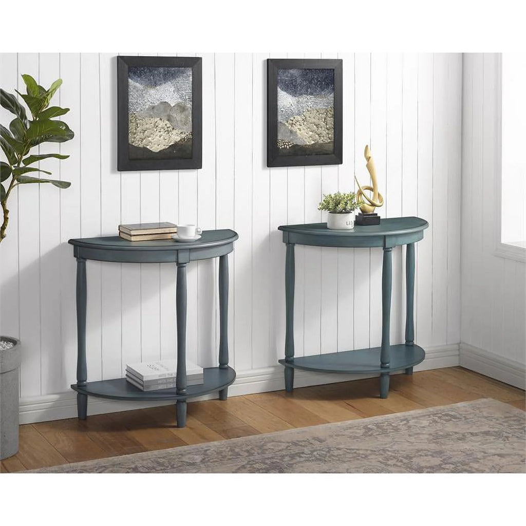 Antique Green Wood 1-Shelf Console Table X4744