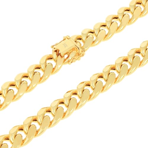 14k Yellow Gold Miami Cuban Link Chain Necklace C524