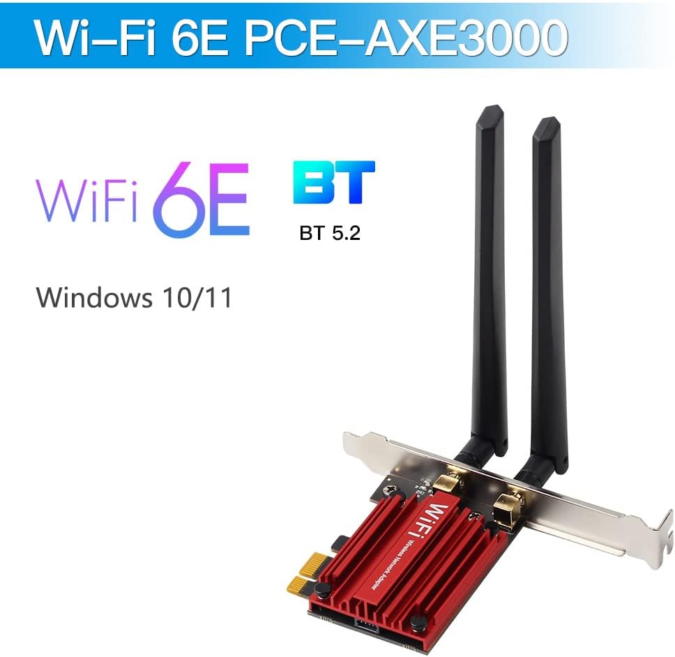 WiFi 6E Tri-Band AX210 PCIe Wireless Adapter 5400Mbps 802.11AX E4529
