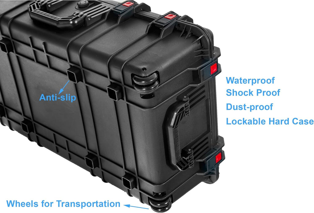 Waterproof Roller Hard Case 35"x 20.5"x 12" with Foam Wheels D4037